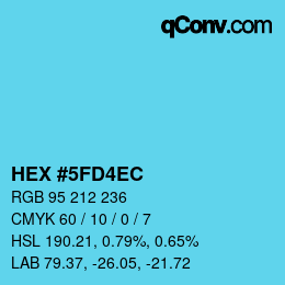 カラーコード: HEX #5FD4EC | qconv.com