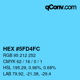 颜色代码: HEX #5FD4FC | qconv.com