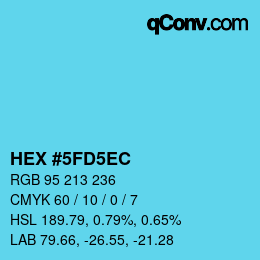 カラーコード: HEX #5FD5EC | qconv.com
