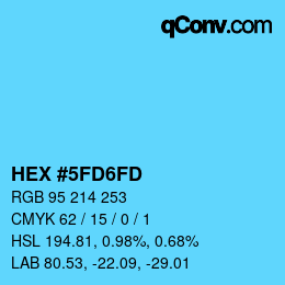 颜色代码: HEX #5FD6FD | qconv.com