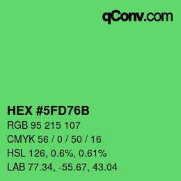 カラーコード: HEX #5FD76B | qconv.com