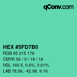 Color code: HEX #5FD7B0 | qconv.com
