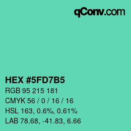 Color code: HEX #5FD7B5 | qconv.com