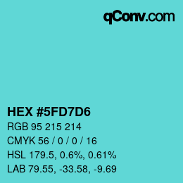 Color code: HEX #5FD7D6 | qconv.com