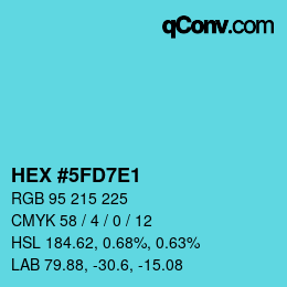Color code: HEX #5FD7E1 | qconv.com