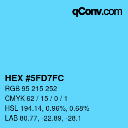 颜色代码: HEX #5FD7FC | qconv.com