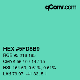 Color code: HEX #5FD8B9 | qconv.com
