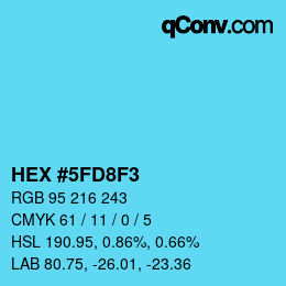 カラーコード: HEX #5FD8F3 | qconv.com