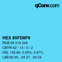 カラーコード: HEX #5FD8F9 | qconv.com
