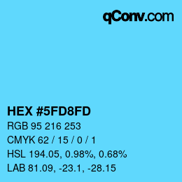 颜色代码: HEX #5FD8FD | qconv.com