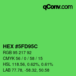 カラーコード: HEX #5FD95C | qconv.com