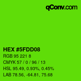 カラーコード: HEX #5FDD08 | qconv.com