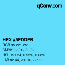 カラーコード: HEX #5FDDFB | qconv.com