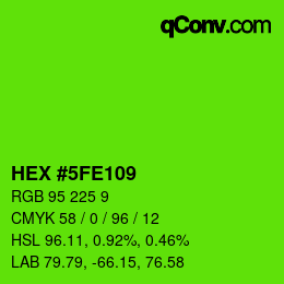 Color code: HEX #5FE109 | qconv.com