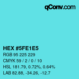 Color code: HEX #5FE1E5 | qconv.com