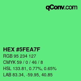 Color code: HEX #5FEA7F | qconv.com
