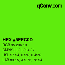 カラーコード: HEX #5FEC0D | qconv.com