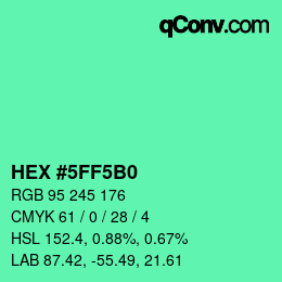 Color code: HEX #5FF5B0 | qconv.com