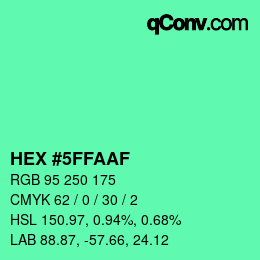 Color code: HEX #5FFAAF | qconv.com