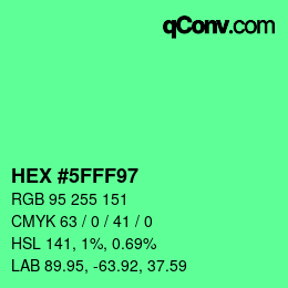 Color code: HEX #5FFF97 | qconv.com