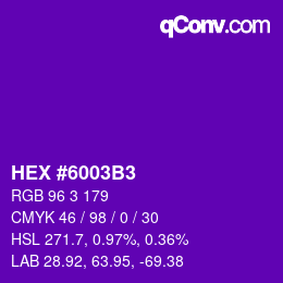 カラーコード: HEX #6003B3 | qconv.com