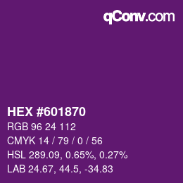 Color code: HEX #601870 | qconv.com