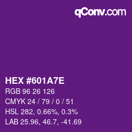 Color code: HEX #601A7E | qconv.com