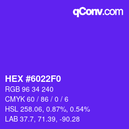 Color code: HEX #6022F0 | qconv.com
