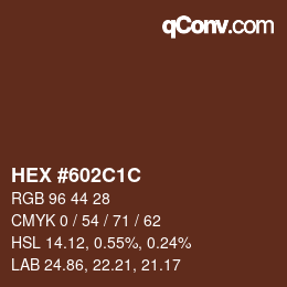 Código de color: HEX #602C1C | qconv.com