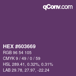 カラーコード: HEX #603669 | qconv.com