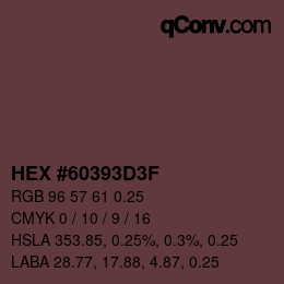 Código de color: HEX #60393D3F | qconv.com