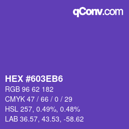 Color code: HEX #603EB6 | qconv.com