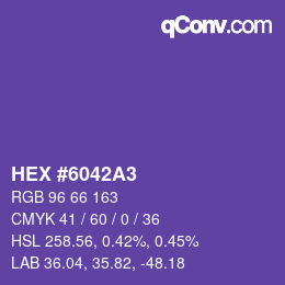 カラーコード: HEX #6042A3 | qconv.com
