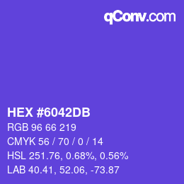 カラーコード: HEX #6042DB | qconv.com