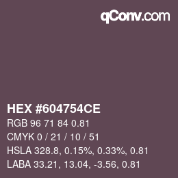 Código de color: HEX #604754CE | qconv.com