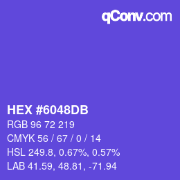 颜色代码: HEX #6048DB | qconv.com