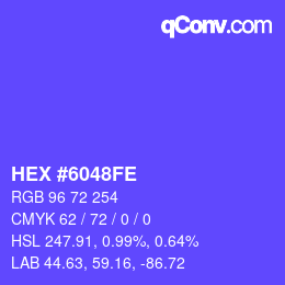 Color code: HEX #6048FE | qconv.com