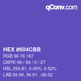 Color code: HEX #604CBB | qconv.com
