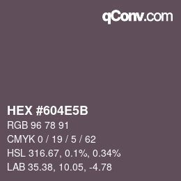 Farbcode: HEX #604E5B | qconv.com
