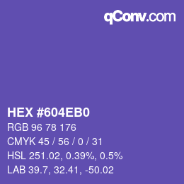 Color code: HEX #604EB0 | qconv.com