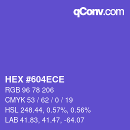 Color code: HEX #604ECE | qconv.com