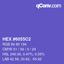 カラーコード: HEX #6055C2 | qconv.com