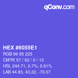 カラーコード: HEX #6055E1 | qconv.com