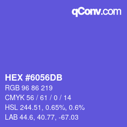 カラーコード: HEX #6056DB | qconv.com