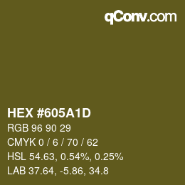Color code: HEX #605A1D | qconv.com
