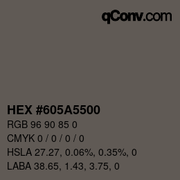 Color code: HEX #605A5500 | qconv.com