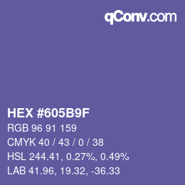 Color code: HEX #605B9F | qconv.com