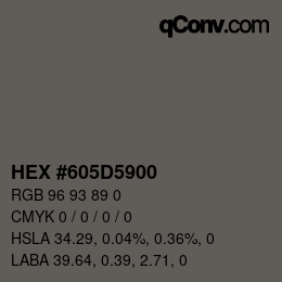 Color code: HEX #605D5900 | qconv.com