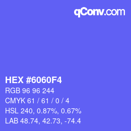 Color code: HEX #6060F4 | qconv.com