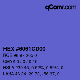 Farbcode: HEX #6061CD00 | qconv.com